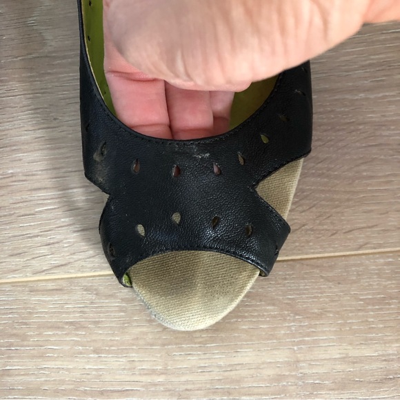 Black wedge peep toe shoes - Picture 5 of 5